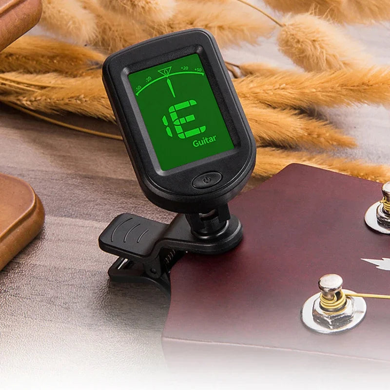 GIOIO Clip-On Chromatic Guitar Tuner — Compact Digital LCD Display