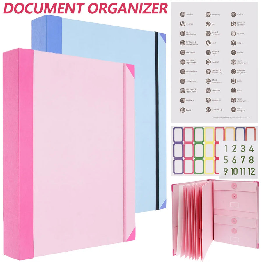 Document Organizer File Folder — Portable Emergency Binder & Storage Bag