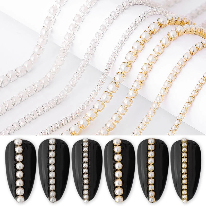 MagiBling Rhinestone Nail Chain — Shiny 3D Crystal Charms for DIY Manicure
