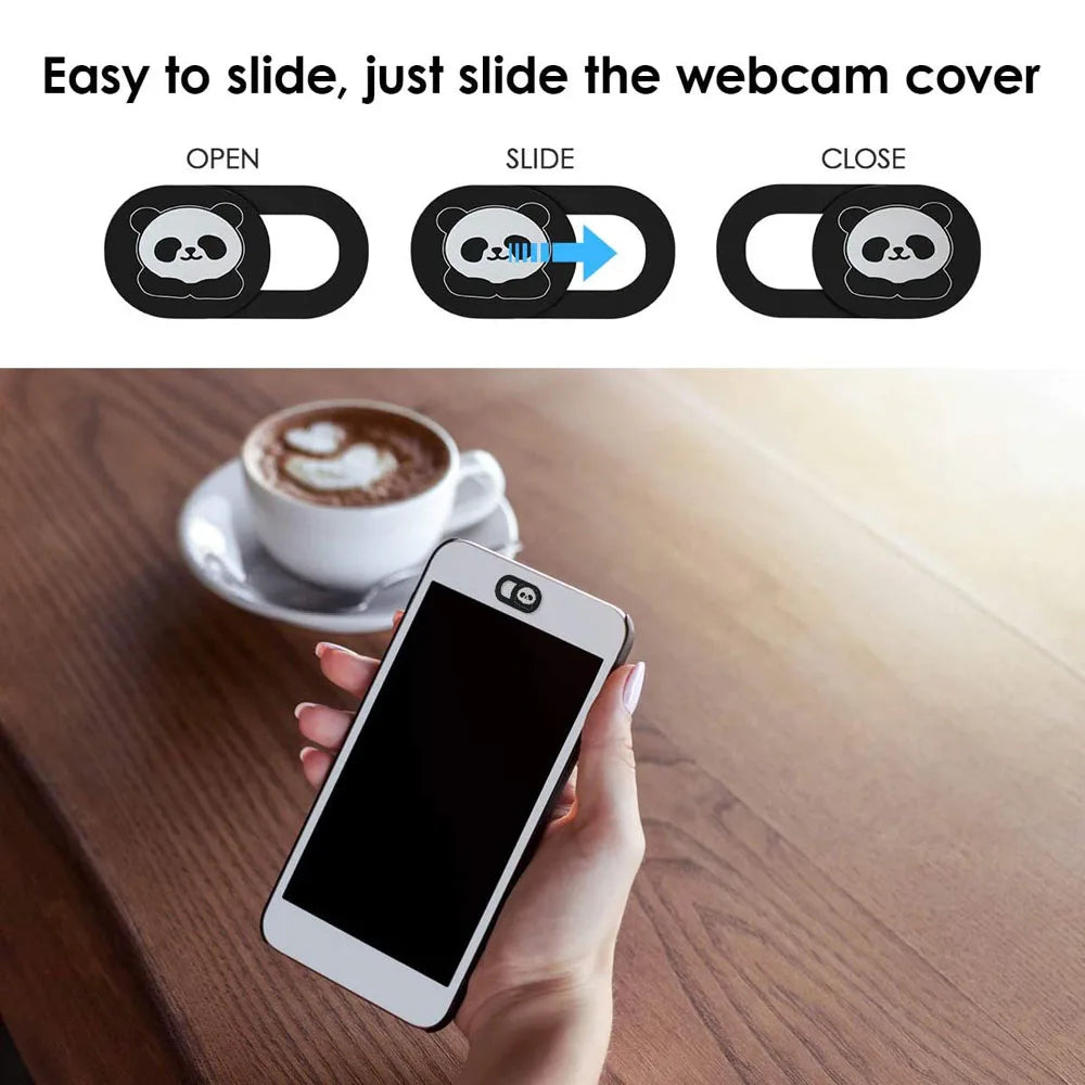 Panda Webcam Camera Cover — Ultra-Thin Privacy Slider for Laptops and Smartphones