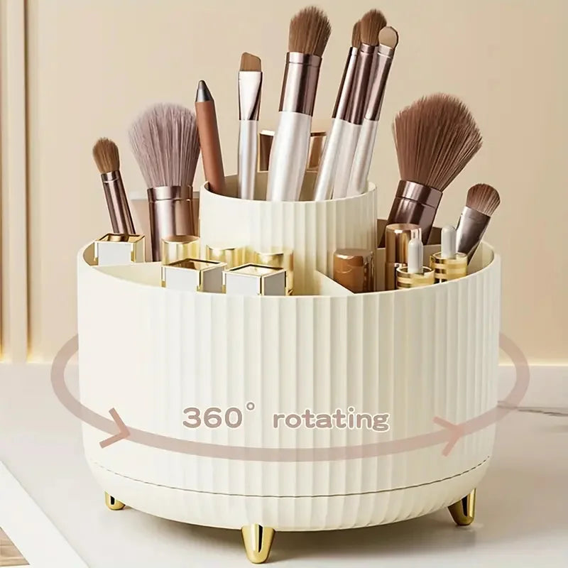 RONSLORE 360° Rotating Makeup Brush Holder — 5-Slot Desktop Organizer