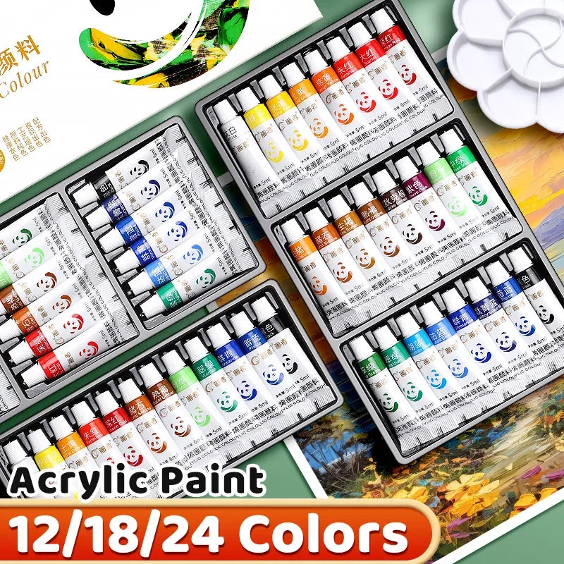 kissbuty Acrylic Paint Set — Vibrant Pigments for DIY Crafts and Canvas