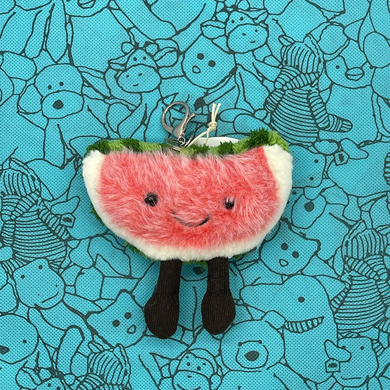 Assorted Plush Keychain Charms — Cute Animal & Food Bag Accessories