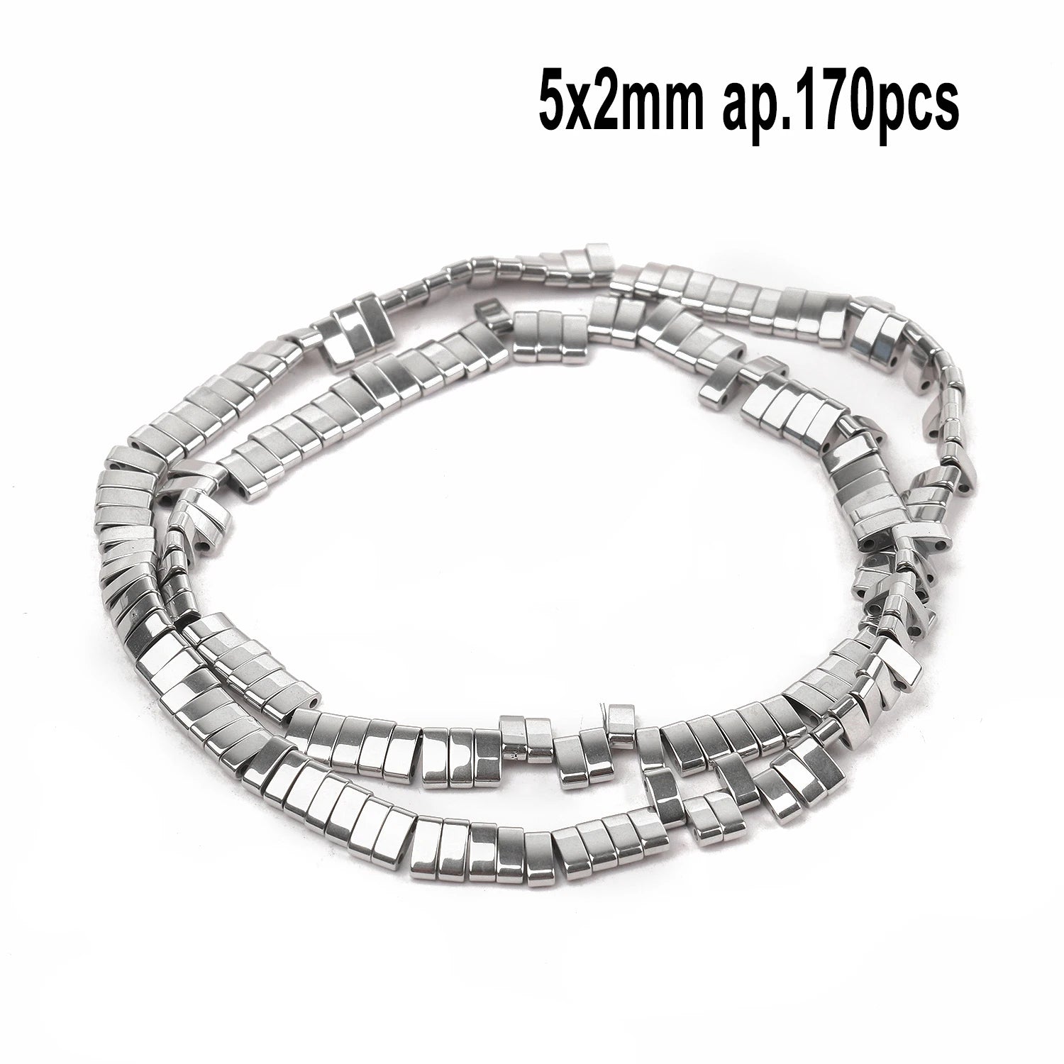 Rhodium Plated Hematite Beads — Geometric Jewelry Making Charms