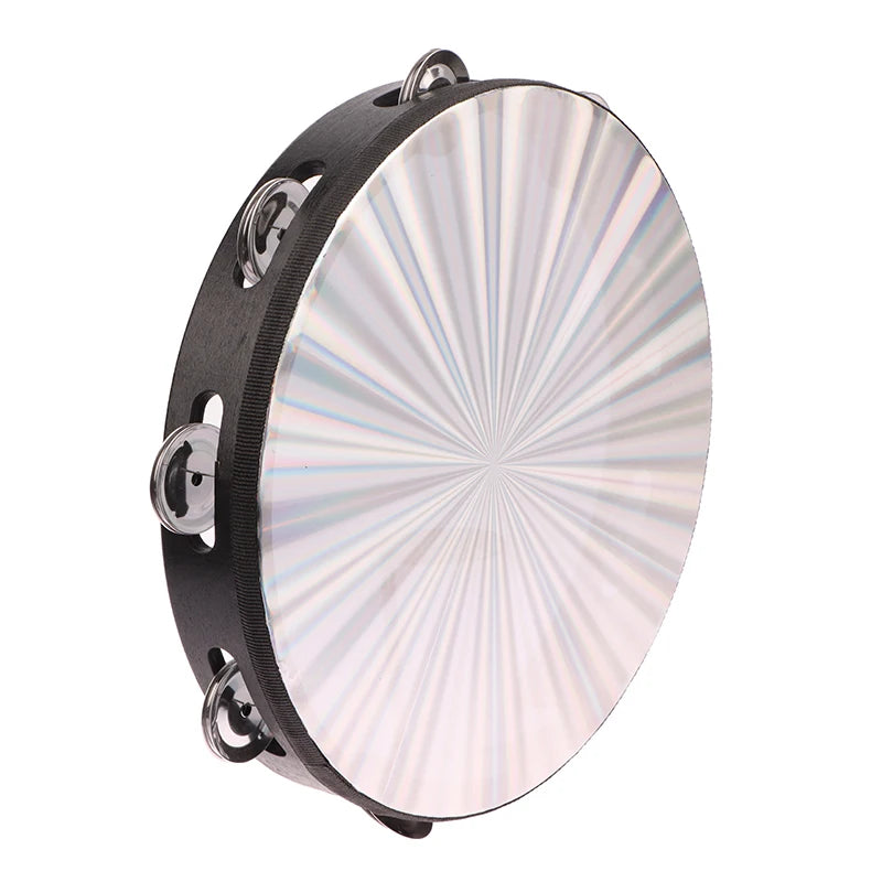 JULYHOT Wooden Radiant Tambourine — Double Row Jingle Hand Drum