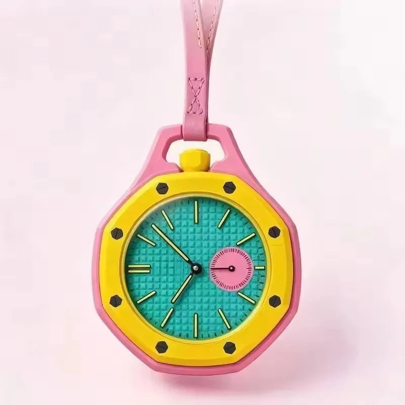 Silicone Pocket Watch with Sling — Portable Quartz Timepiece, Multicolor