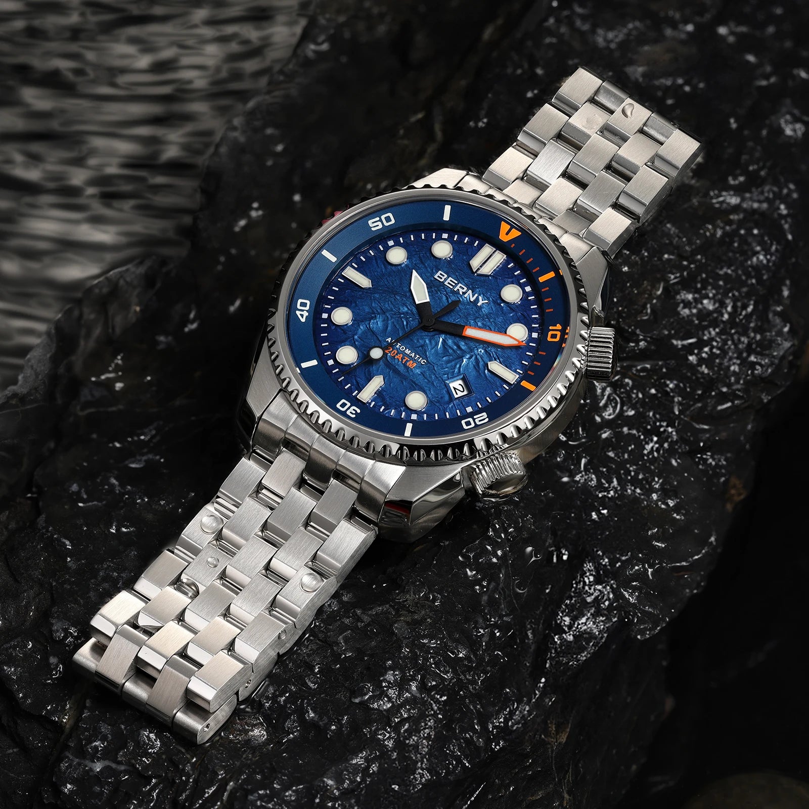 BERNY Automatic Diver Watch — Luxury Sapphire Crystal & 316L Steel