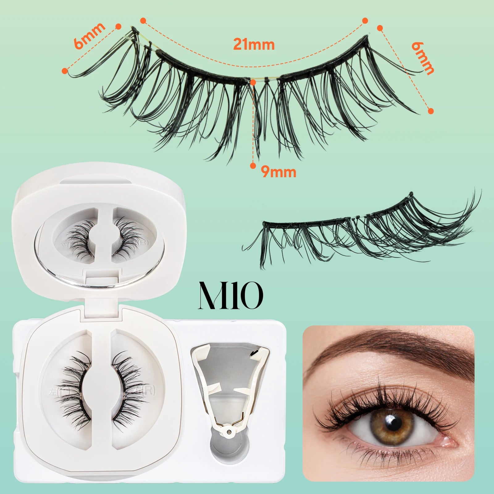 Individual Magnetic False Eyelashes — Lightweight Curly Lash Kit for Natural Look