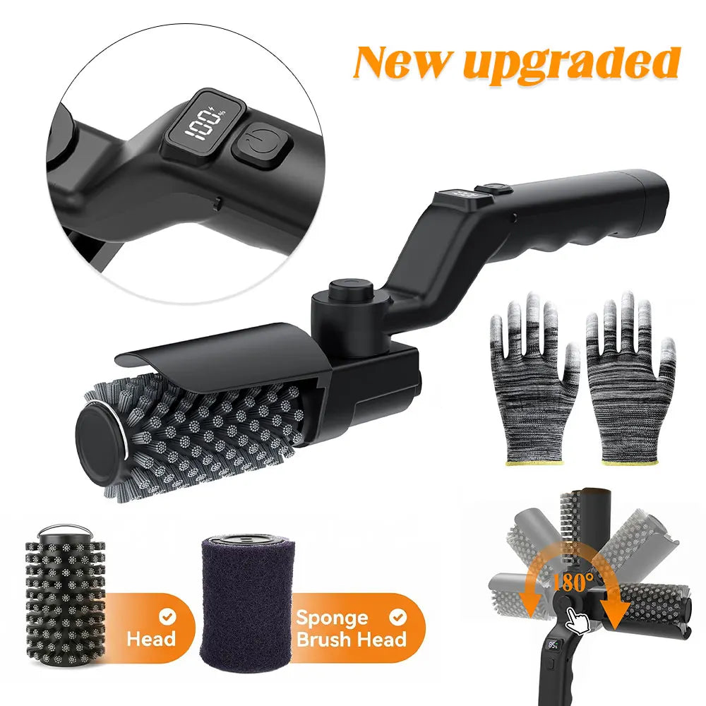 Electric BBQ Grill Brush — 3-Speed Adjustable Cleaner for Griddles