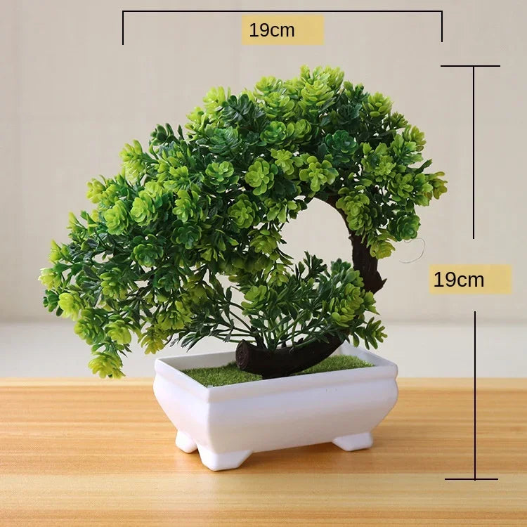 merylover Artificial Bonsai Tree — Potted Green Plant Decor for Home and Office