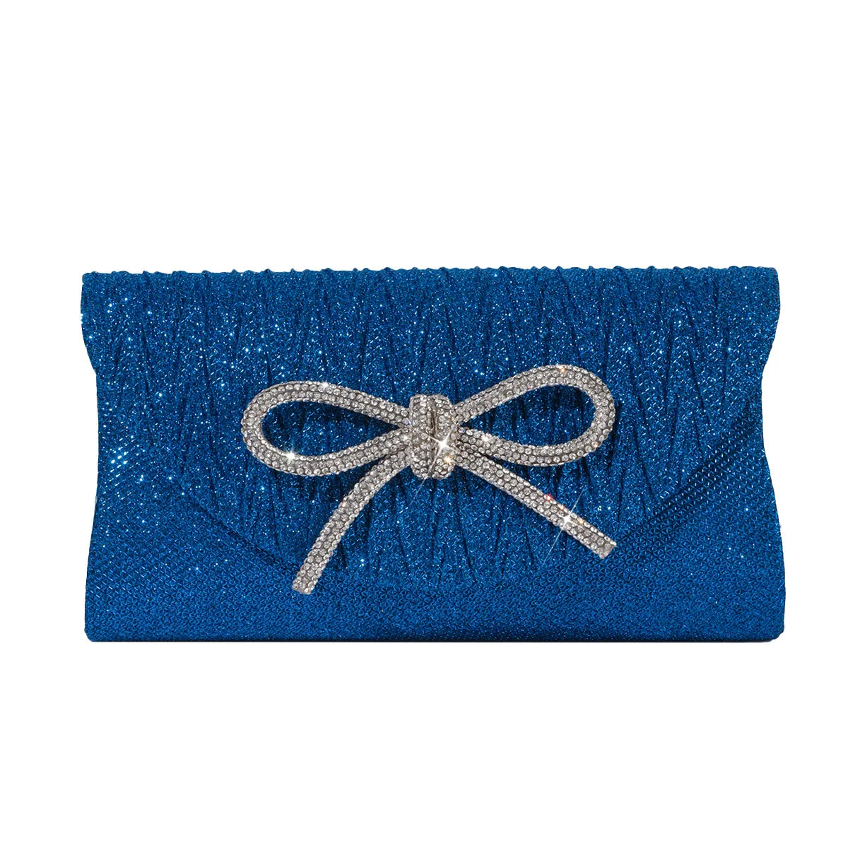 dawndesslo Elegant Crystal Bow Clutch — Shiny Evening Handbag for Weddings