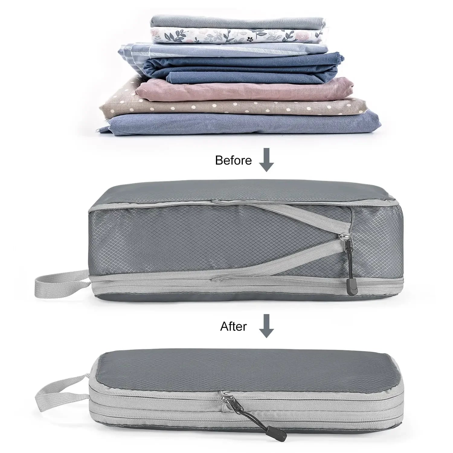 Travel Luggage Organizer Set — Compression Packing Cubes for Suitcases
