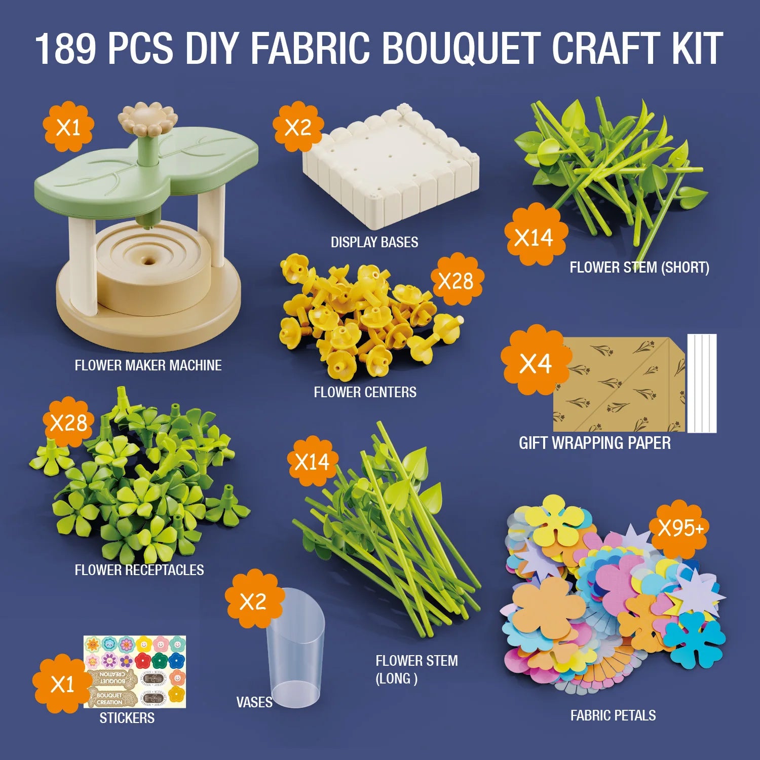 DIY Fabric Flower Making Kit — Creative Arts and Crafts Activity for Kids