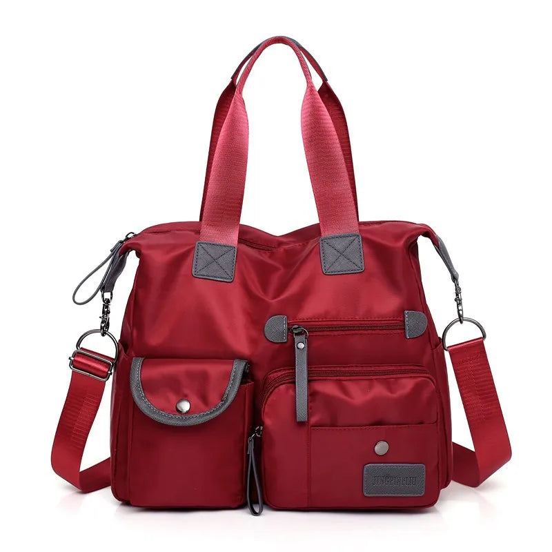 FXZLLQ Women's Nylon Tote Bag — Large Capacity Multi-Pocket Shoulder Bag