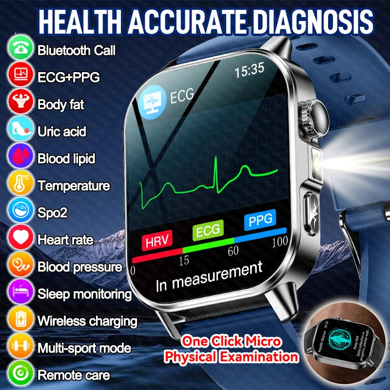 GUHUAVMI ECG Smart Watch — Advanced Health Monitoring & Bluetooth Call