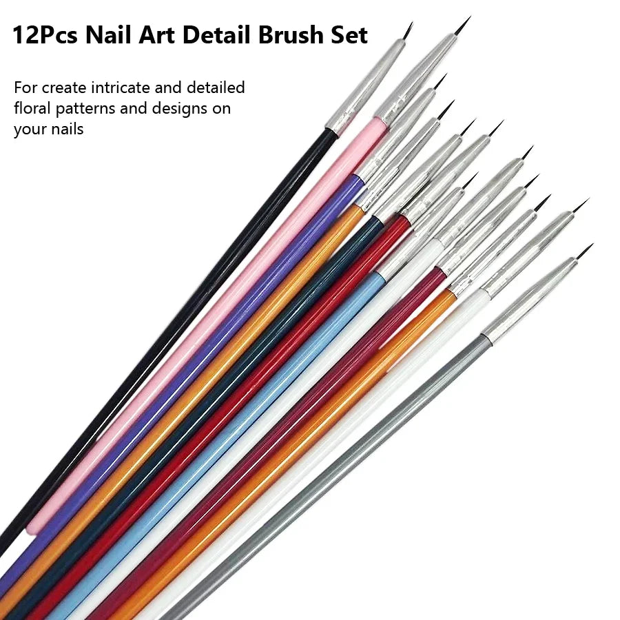 Art lalic Nail Art Brush Set — 12-Piece Professional Manicure Kit