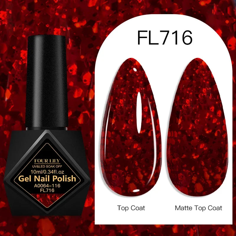 Four Lily Gel Nail Polish — Long Lasting Semi-Permanent Manicure Set