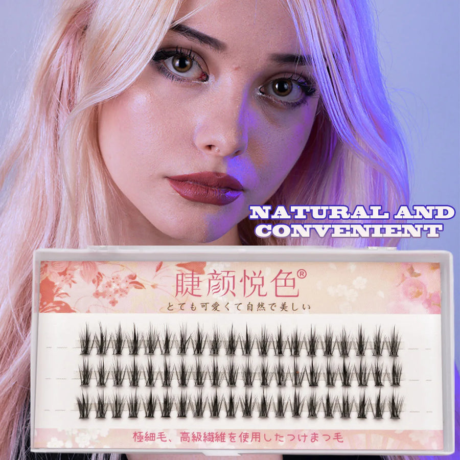 Wispy Volume Cluster Eyelashes — Natural Fluffy Individual Extensions