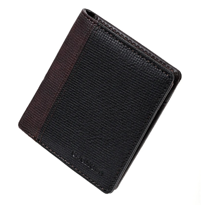 SMILEY SUNSHINE Men's Slim Bifold Wallet — Compact PU Leather Card Holder