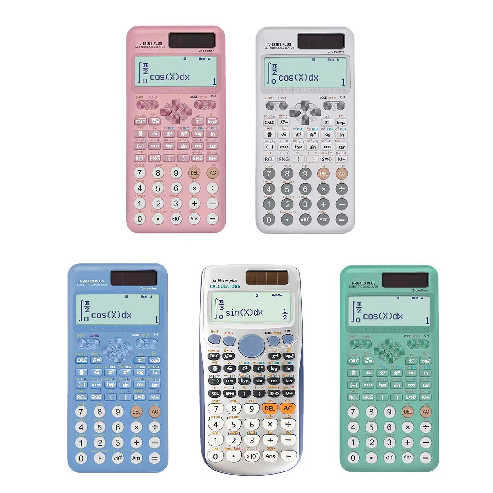 Scientific Math Calculator — 417 Functions with Dual Power Supply