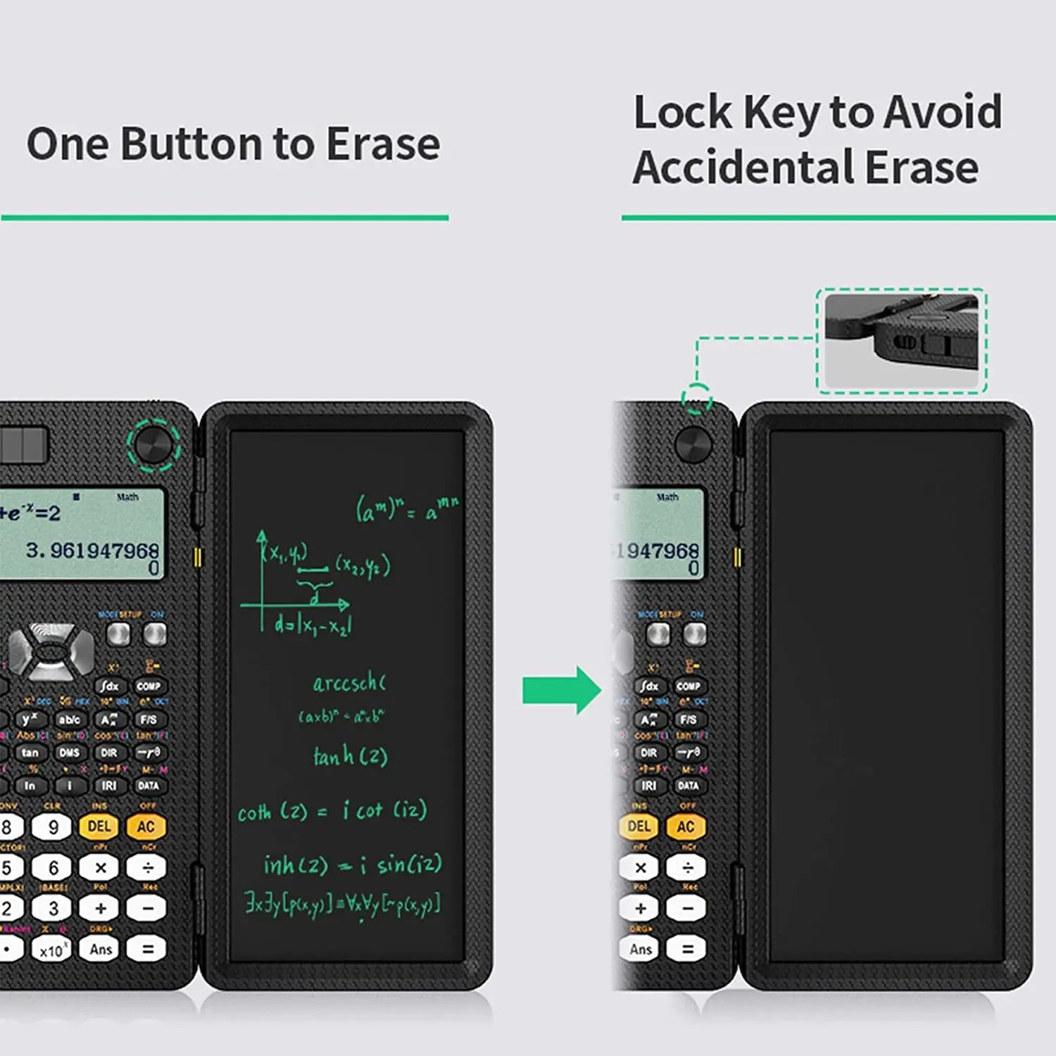 HOMESTEC Scientific Calculator with LCD Notepad — 417 Functions Foldable Design