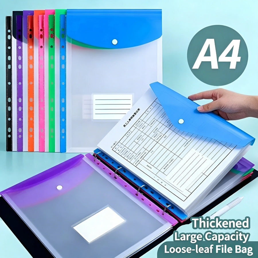 Haile A4 Loose-Leaf File Bags — High-Capacity Expandable Document Folders