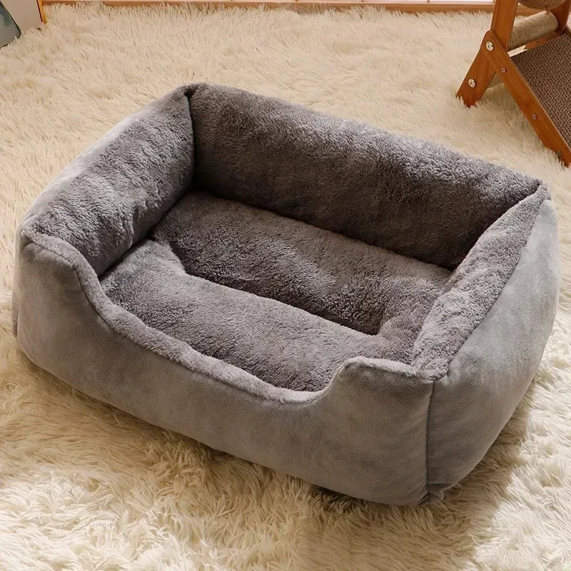 BeiYu Pet Plush Cat Bed — Cozy Winter Cushion for Small Pets