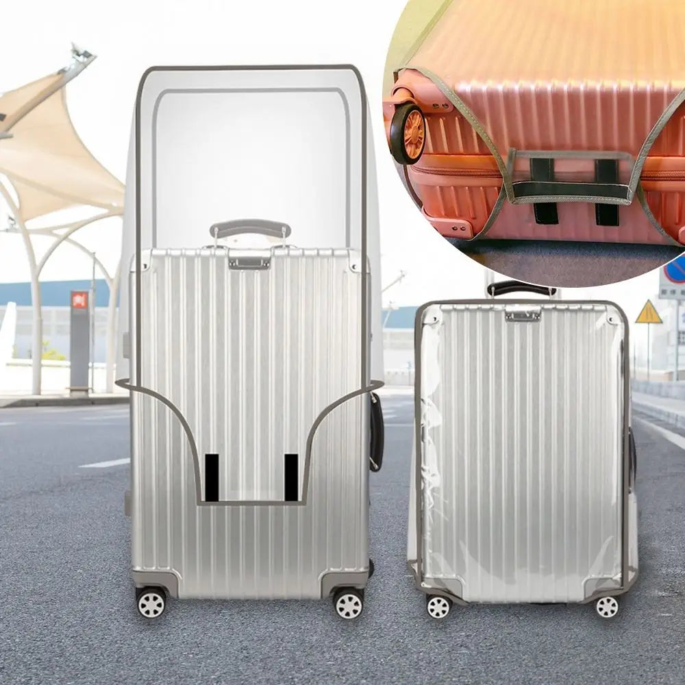 Transparent Luggage Protector Cover — Waterproof Suitcase Guard, Clear PVC