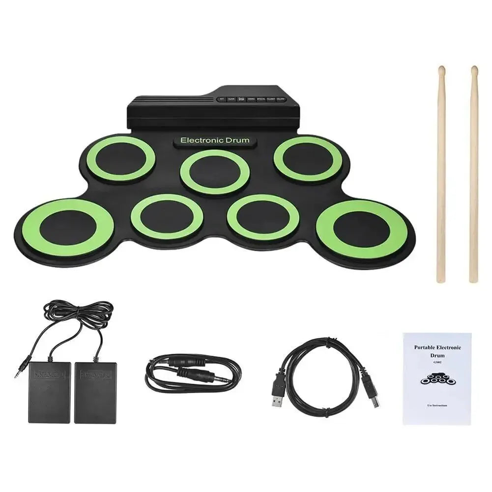 Miwayer Portable Electronic Drum Pad — Foldable Silicone Practice Kit
