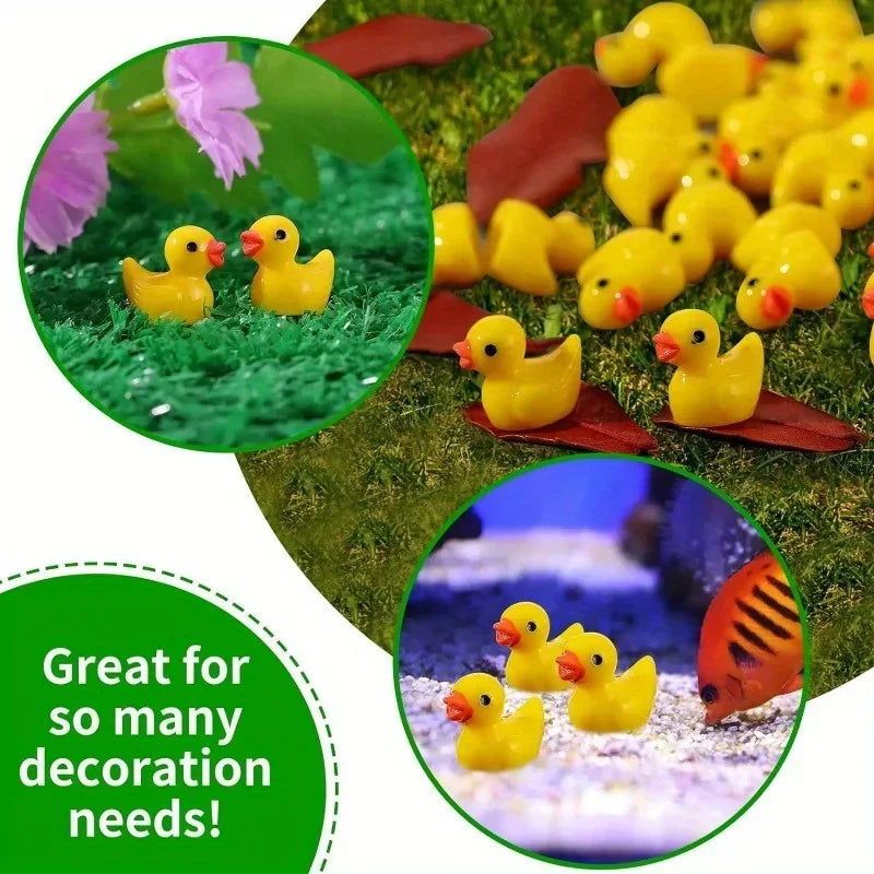 Mini Resin Duck Figurines — Tiny Animal Ornaments for Crafts & Decor