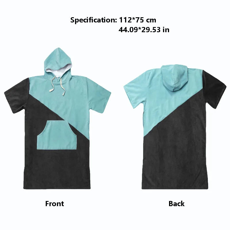 Microfiber Hooded Changing Robe — Quick Dry Swimming & Surfing Poncho