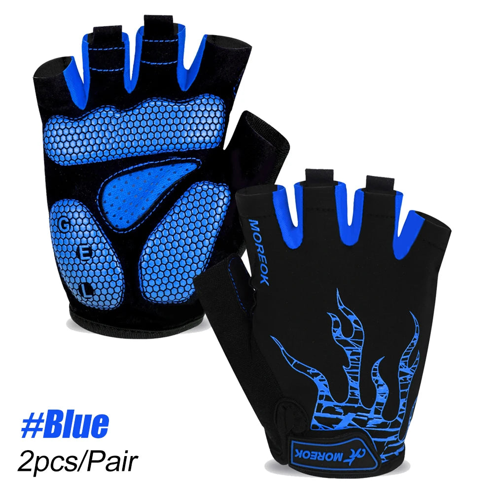 Padded Half Finger Cycling Gloves — Shock-Absorbing Mountain Bike Gear