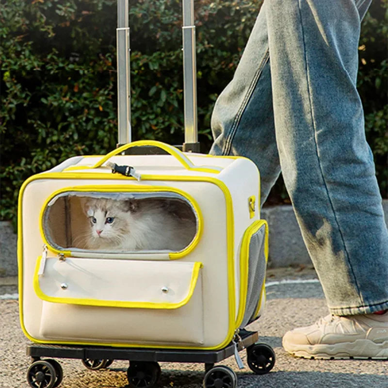 Multi-Functional Pet Carrier Trolley — Portable Backpack and Luggage Bag