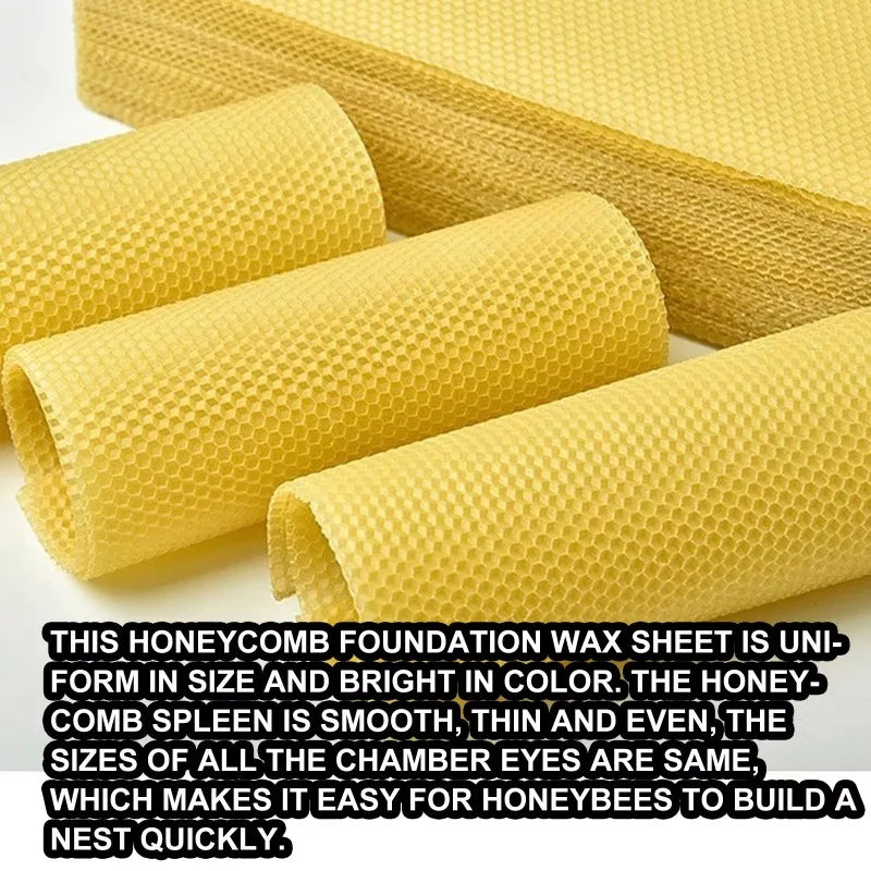Natural Beeswax Foundation Sheets — Deep Cell Honeycomb for Beehives