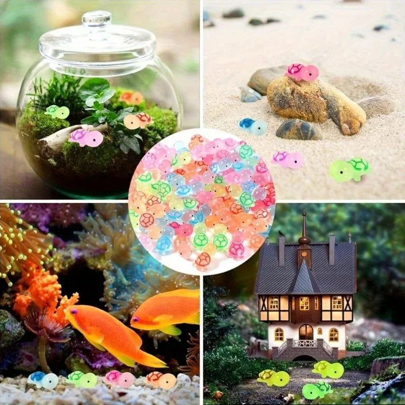 Luminous Resin Animal Figurines — Glow in the Dark Aquarium Decor
