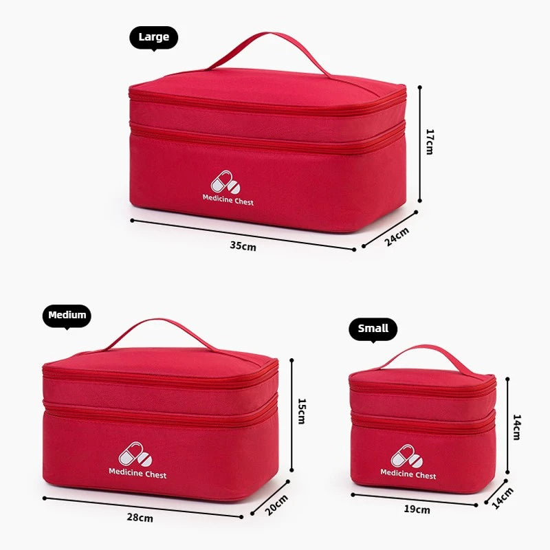 Portable Medicine Storage Bag — Multi-Layer Emergency First Aid Organizer