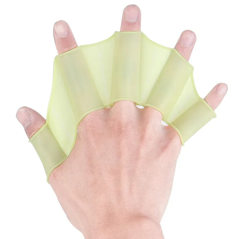 Silicone Swimming Hand Paddles — Training Webbed Gloves for Swimmers