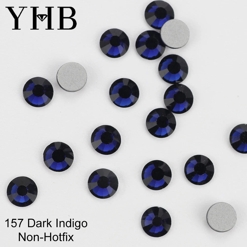 YHB Crystal Flat Back Rhinestones — Glitter Gemstones for Nails and Fabric