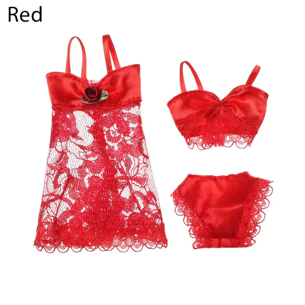 Lace Doll Night Dress Set — Fashionable Pajamas for 25-30cm Dolls