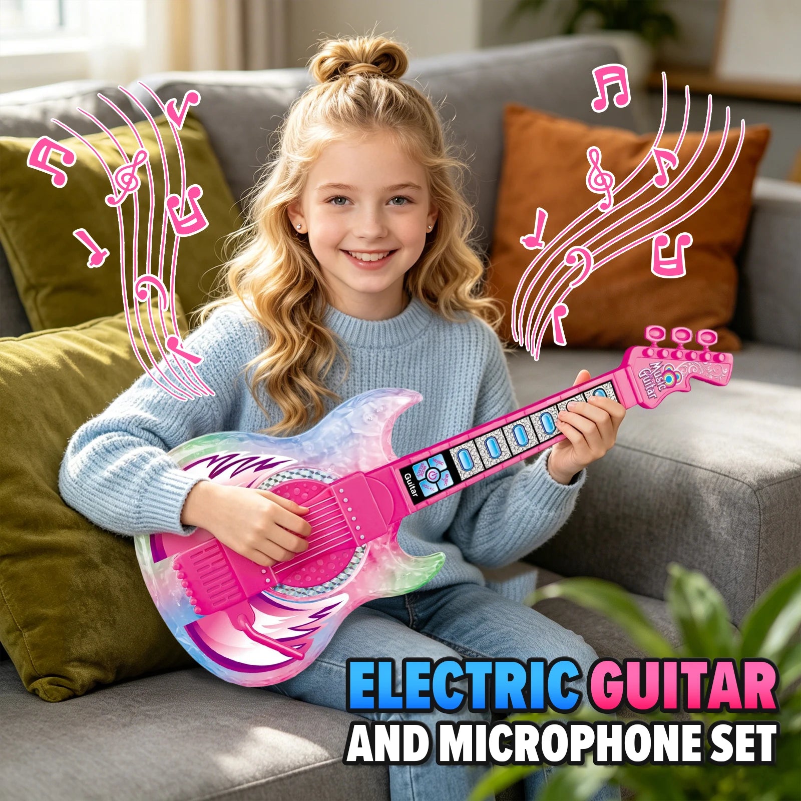 CONUSEA Kids Electric Guitar & Microphone Set — Musical Learning Toy