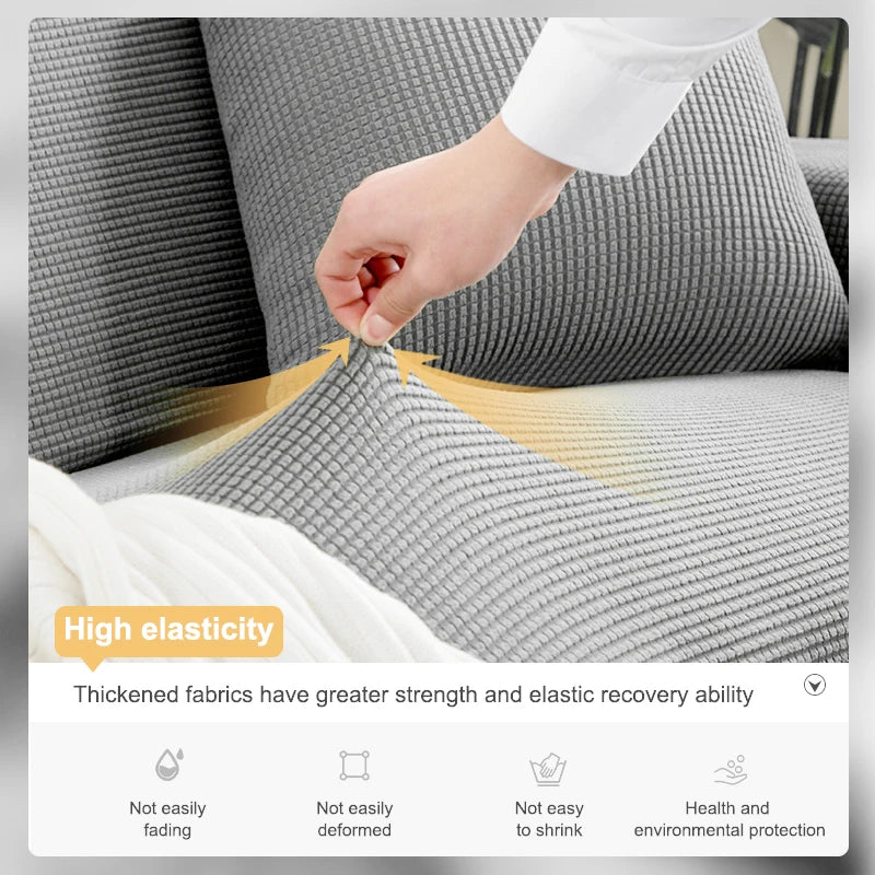 Elastic Jacquard Fabric Sofa Cover — Stretchable Slipcover for Living Room