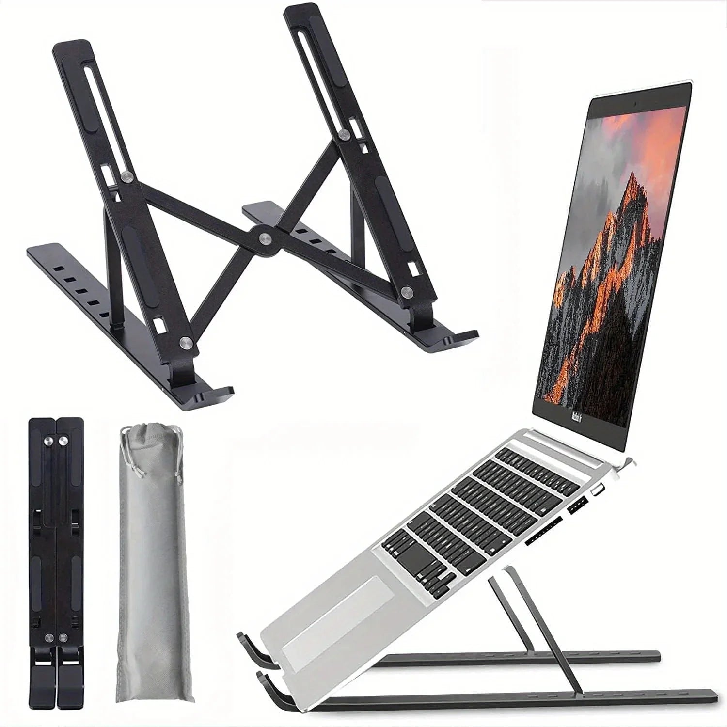 Adjustable Laptop Stand — Foldable Ergonomic Support for Tablets & Computers