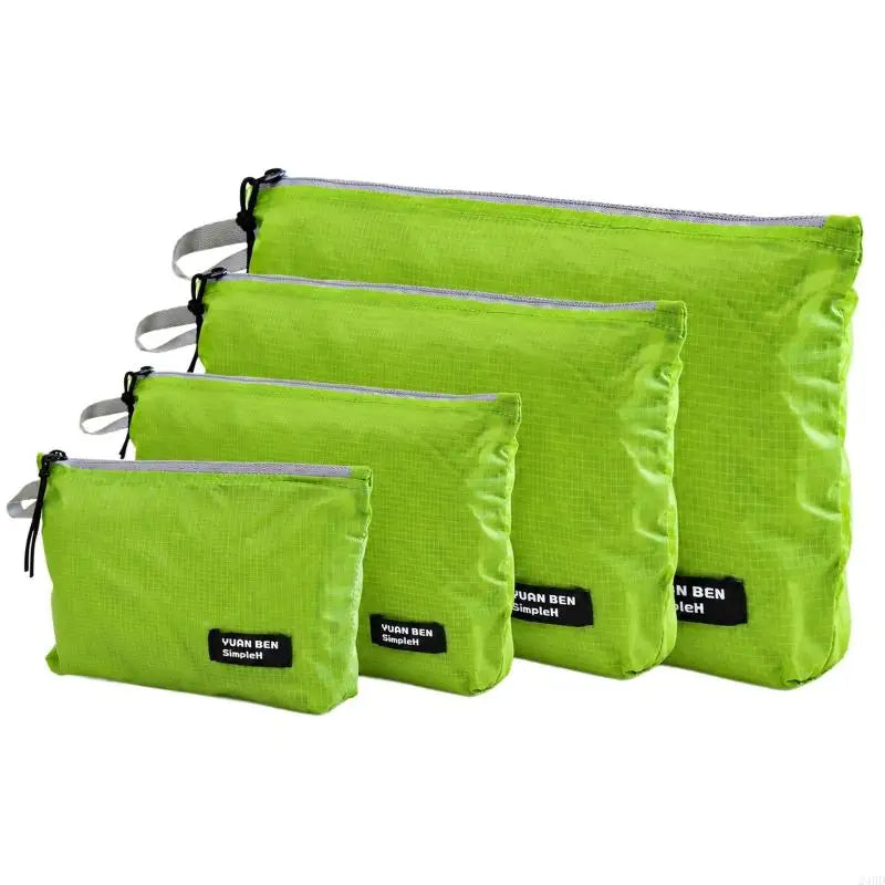 Flexible Travel Packing Bags — 4-Piece Waterproof Nylon Organizer Set