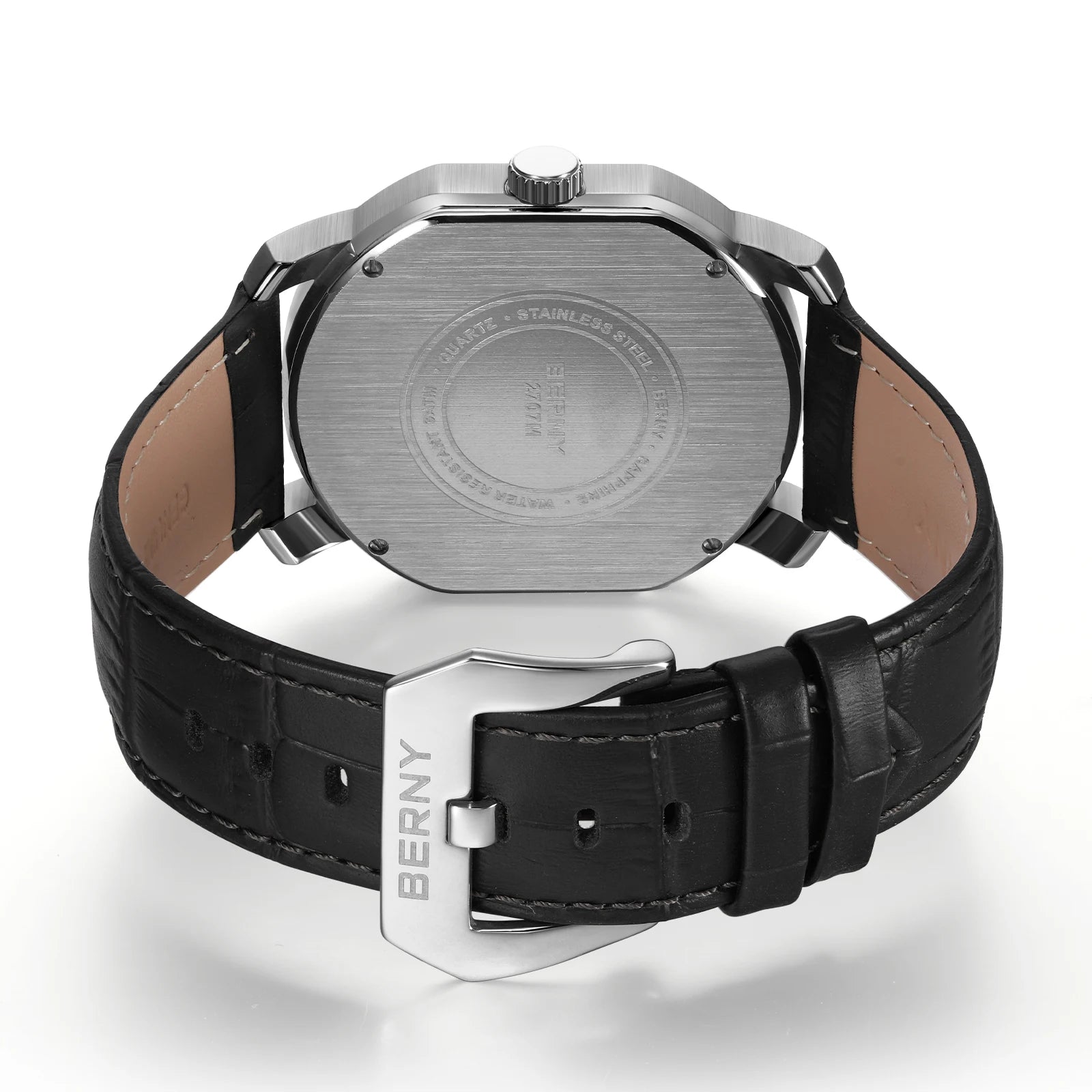 BERNY Tonneau Classic Men's Watch — Luxury Quartz with Sapphire Crystal