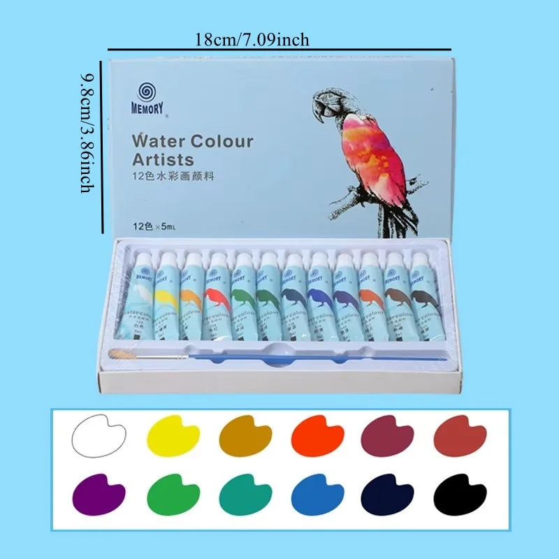 Acrylic and Watercolor Paint Set — Vibrant Pigment Kit for Students
