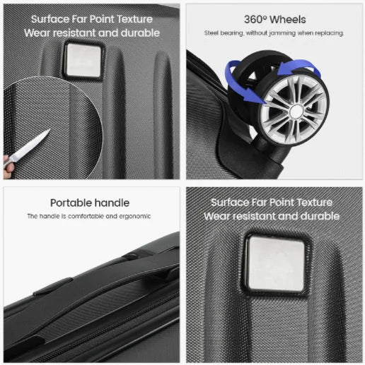 Aluminum Hard Shell Travel Suitcase — Durable Spinner Luggage with Lock
