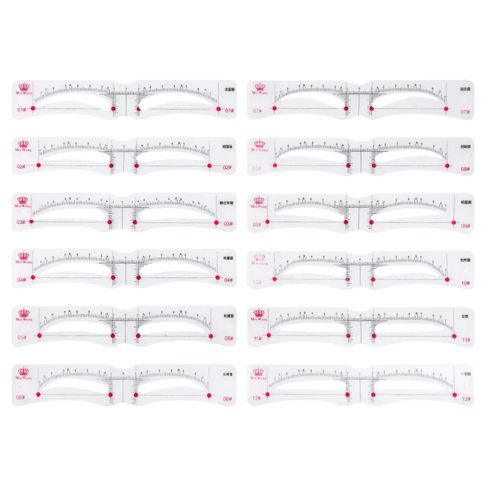 Eyebrow Stencil Set — 12 Reusable Shaping Templates for Perfect Brows