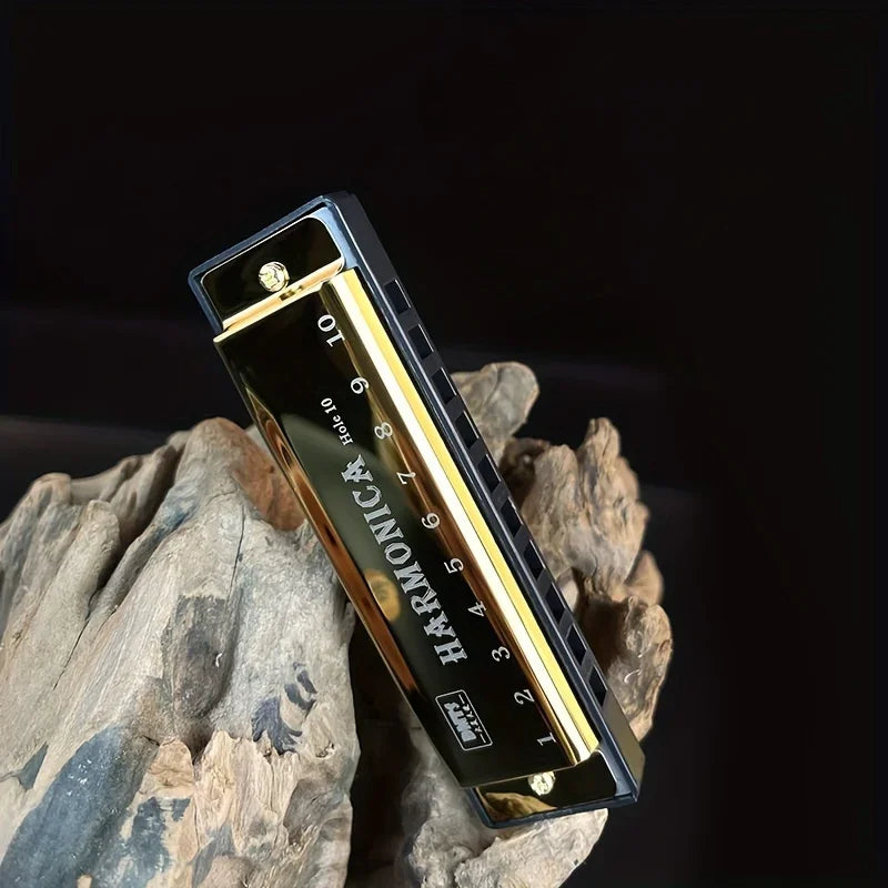 Beginner Harmonica Instrument — 10-Hole Musical Instrument in Key of C