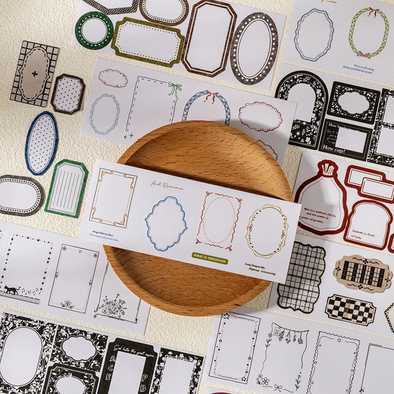 Vintage Border Frame Sticker Kit — 30 Pcs Large Scrapbooking Supplies
