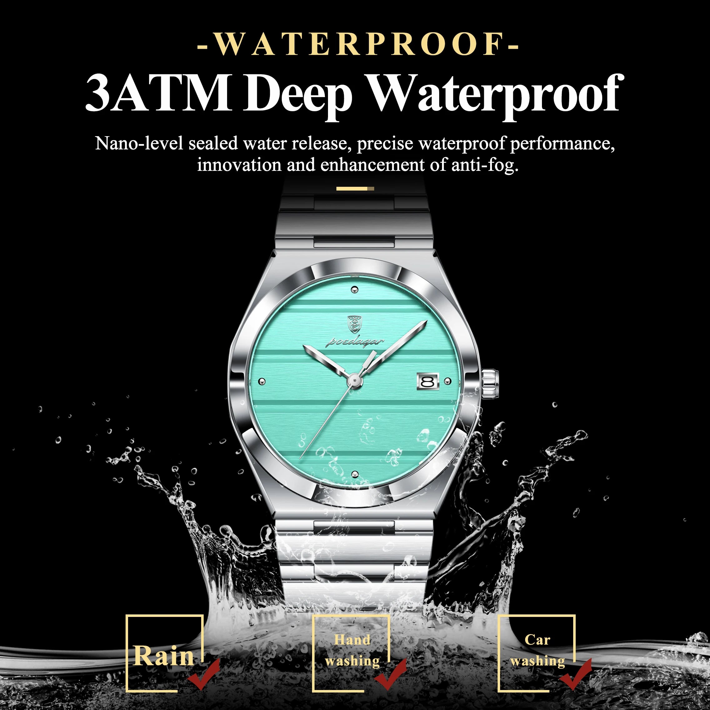 POEDAGAR Elegant Women's Quartz Watch — Stainless Steel Waterproof Wristwatch